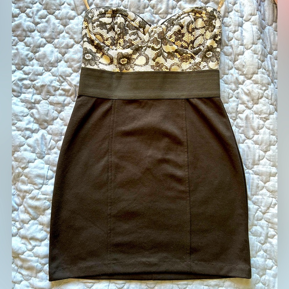 NWT black strapless mini dress